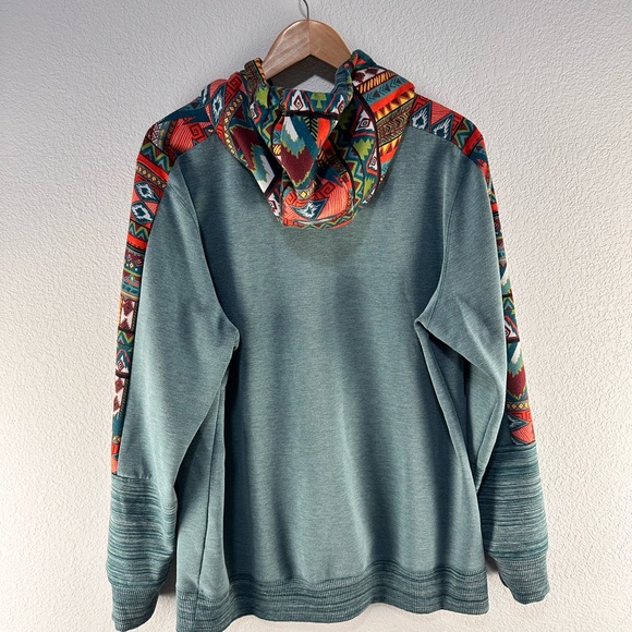 Hooey anyone Teal Multicolor Hoody Sz XL - Picture 5 of 6
